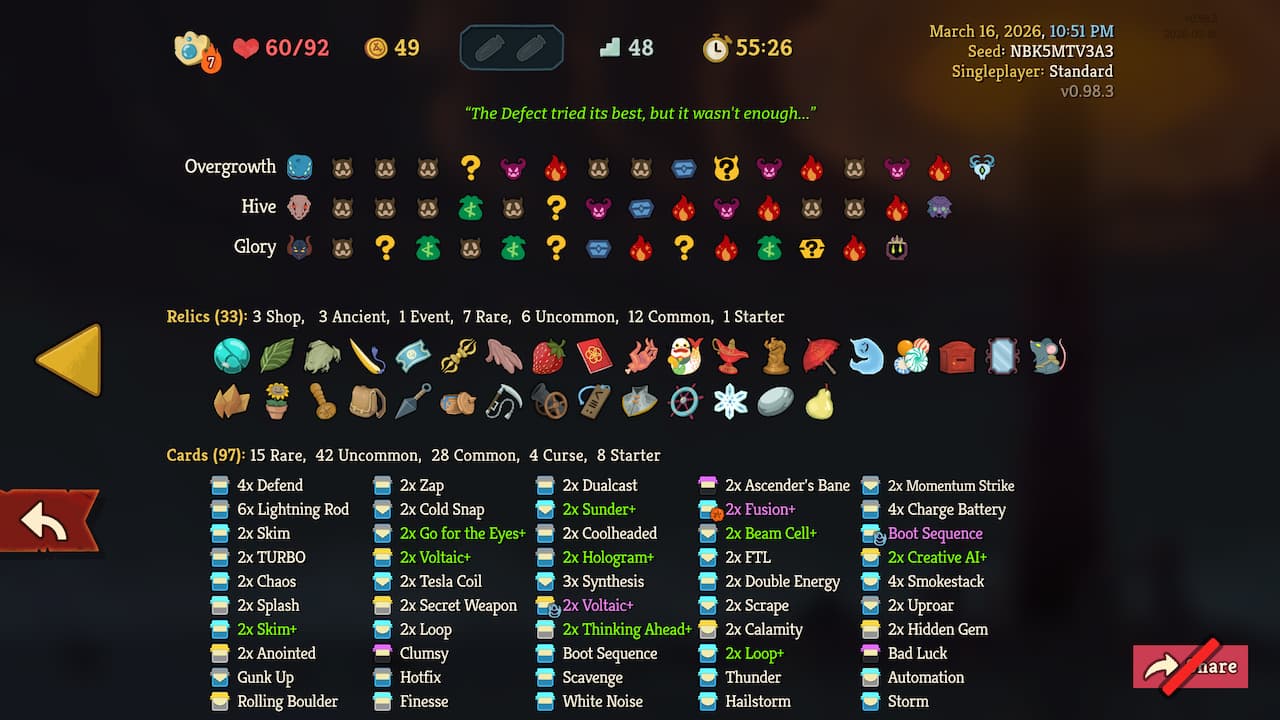 Slay the Spire 2 結算畫面